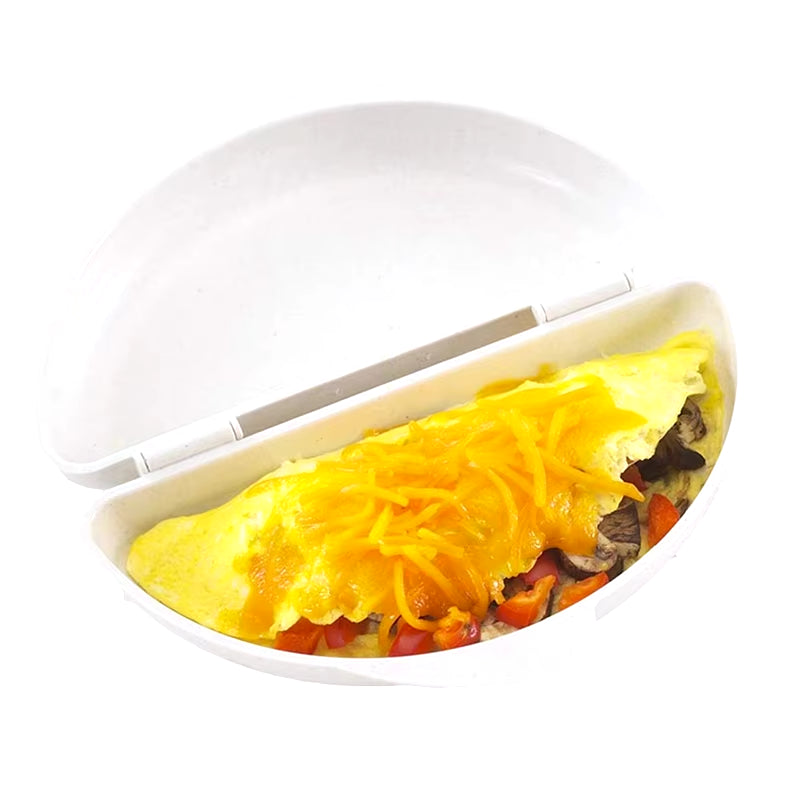 Useful White Microwave Omelette Egg Maker Tray Non-Toxic Eggs Steamer Box Silicone Egg Cooker Egg Poacher Kitchen Cooking Tools