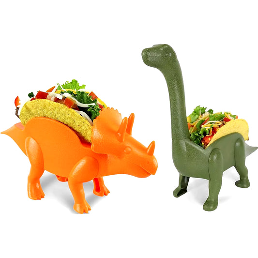 Dinosaur Taco Holder Ultrasaurus and Triceratops (Each Holds 2 Tacos) 4 Tacos Birthdays Lunch Dinner (For Adults and Kids Alike)