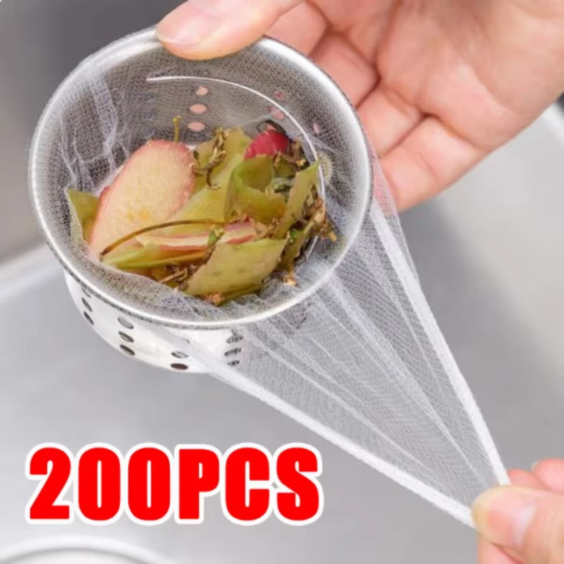 50-200Pcs Disposable Kitchen Sink Filter Sewer Drain Anti-Blocking Garbage Bag Pool Leak Mesh Bag Mesh Strainer Sink Garbage Net